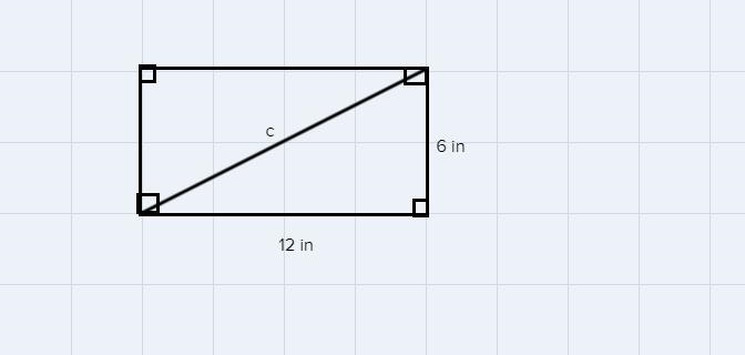 A rectangle has dimensions 6 in. by 12 in. What is the length of the diagonal of the-example-1