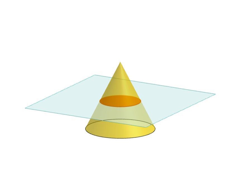 A horizontal plane passes through a cone that has a horizontal base.Which figure or-example-1