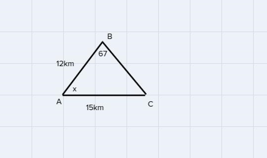 Two observation posts A and B are 12 km apart. A third observation post C is located-example-1