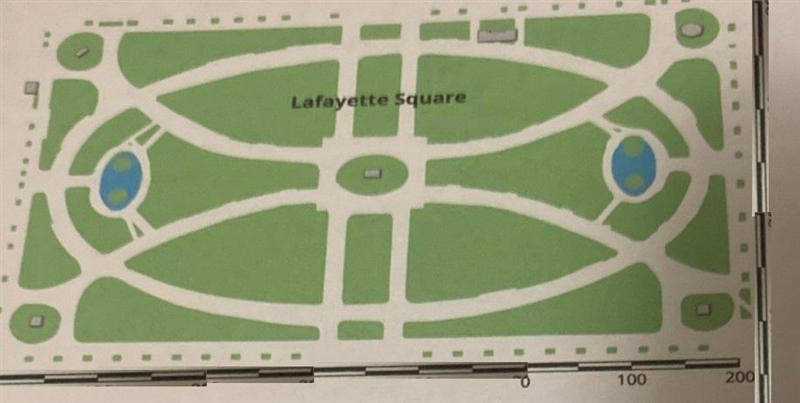 The scale is shown in the lower right corner. Find the actual side lengthsof Lafayette-example-1