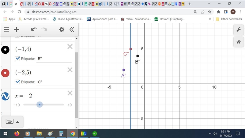 If Line m is at x=-2 What is a graph of imagine-example-1