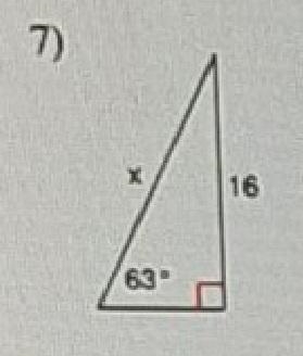 Solving right triangle find the missing side. round to the nearest tenth number 7.-example-1