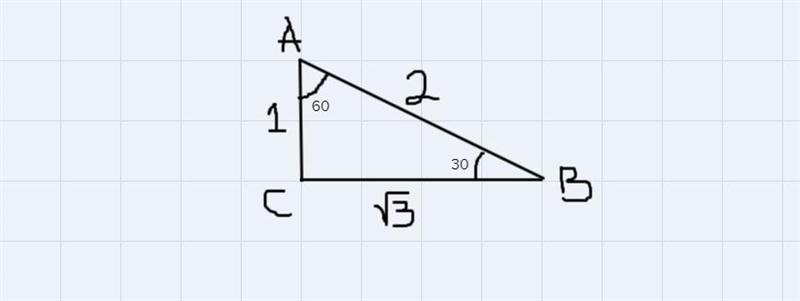 The side lengths of a 30-60-90 triangle are in the ratio 1: 3: 2. What is tan 30°? V-example-2