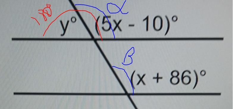 Using the imagine below, find the measure of angle y.-example-1