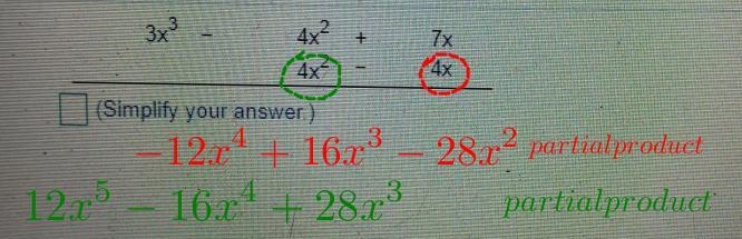 3x squared negative 4x squared plus 7x 4x squared negative 4x-example-2