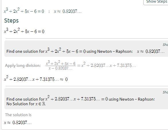 Finding zeros of the function -x^3+2x^2+5x-6-example-1