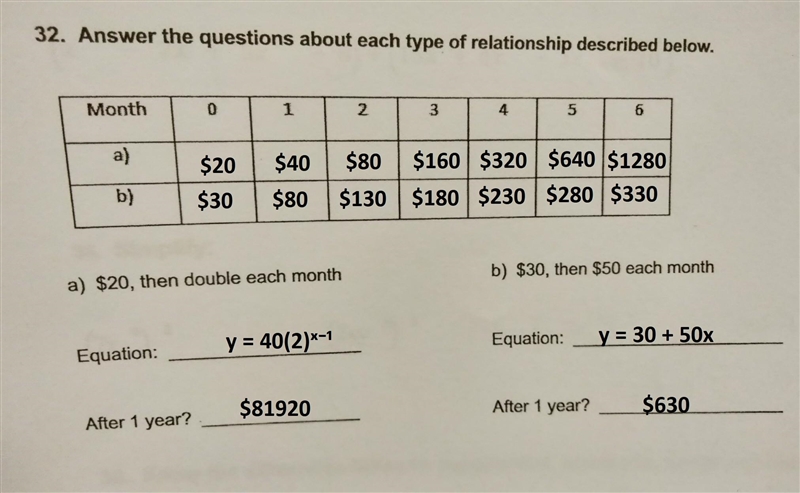 NO LINKS?? 32. Answer the questions about each type of relationship described below-example-1