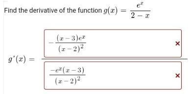 How do you find the derivative of a function containing e^x?-example-1