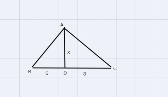 Use a geometric mean theorem or set up similar triangles to solve for the variable-example-1