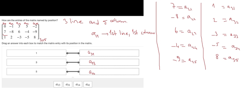 How are the entries of the matrix named by position?-example-1