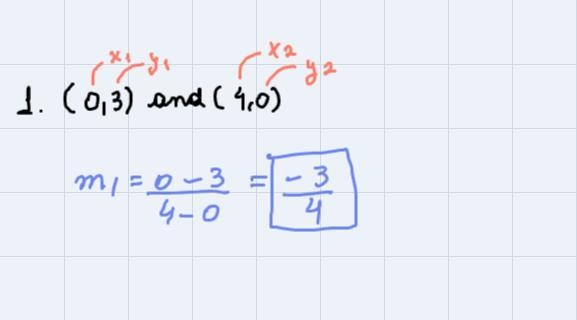 Find the slope, if it exists, of the line containg the pairs of points1. ( 0, 3 ) and-example-1