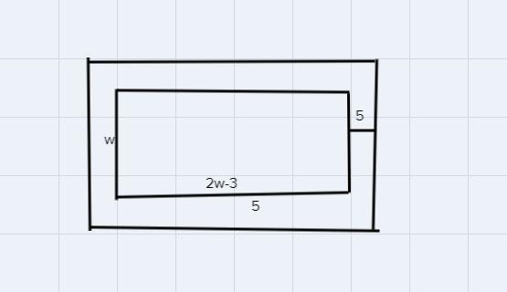 Cathy's rectangular flower garden has a length that is 3 feet less than twice the-example-1