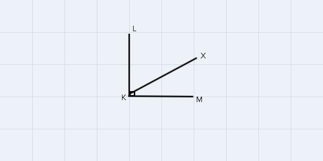 5) ZLKM is a right angle. Point X is in the interior of the angle and a ray is drawn-example-1