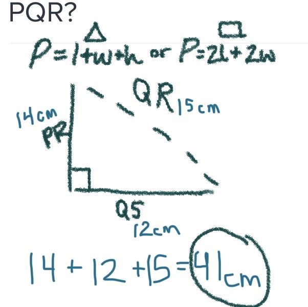 In the following figure PR is perpendicular to QS. PR= 14cm, QR=15 cm and QS =12 cm-example-1