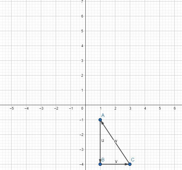 The vertices of a triangle are A(1, 1), B(1, 4), and C(3, 4). Draw the figure and-example-2