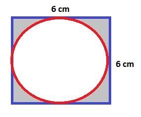 A circular plaque of diameter 6cm is cut from a square piece of metal with side length-example-1