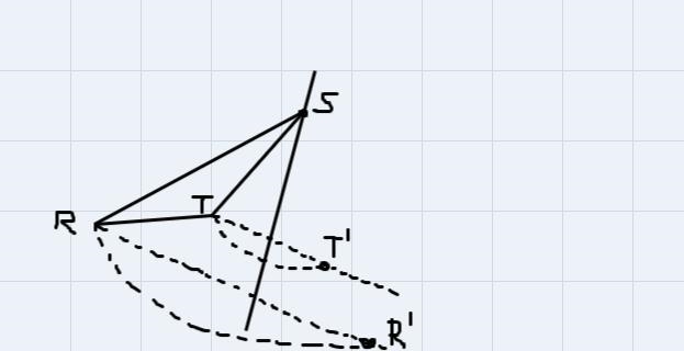 Obtuse triangle ∆RST is shown below along with line m. Point S lines on m.-example-2