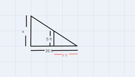 Andy is 5 feet tall. He casts a shadow of that is 9 feet long at the same time that-example-1