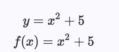 How would y-x2=5 be written in function notation-example-1