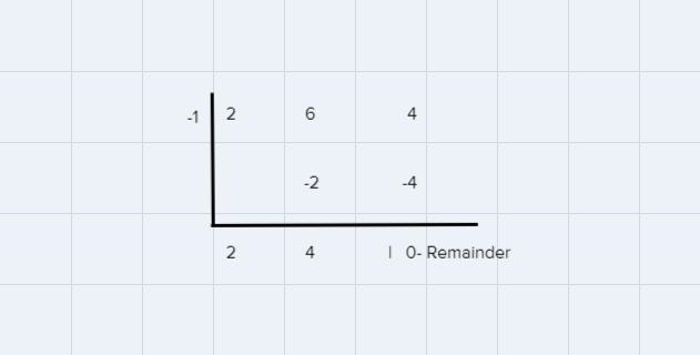 What is the quotient of the synthetic division problem below, written in polynomial-example-1