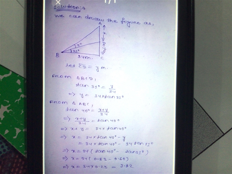 Find the value of the length x rounded to 1 decimal place. The diagram is not drawn-example-1