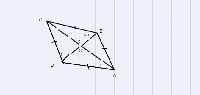 Find the measure of the missing angles in the rhombus.-example-2