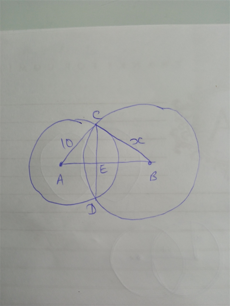 Two circles intersect and have a common chord 16 cm long. The center of the circles-example-1