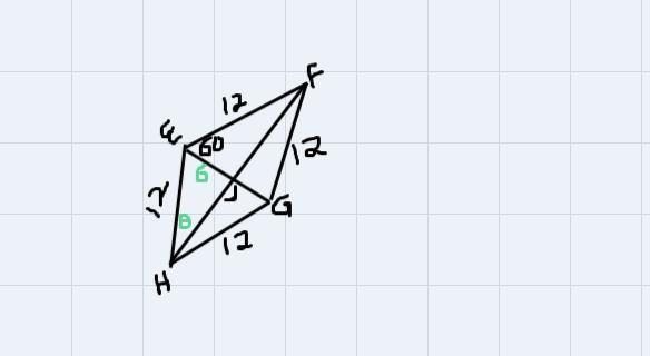 The perimeter of rhombus EFGH is 48 cm and the measure of-example-1