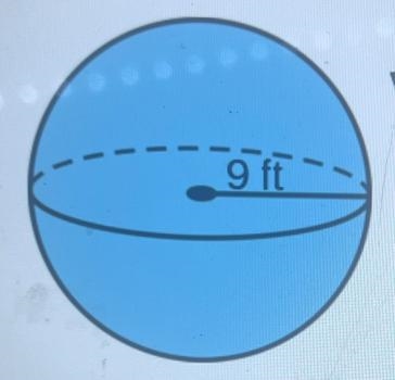 Find the volume of this sphere.Use 3 for TT.Va3[?]ft³9 ftV = 1/3r³-example-1