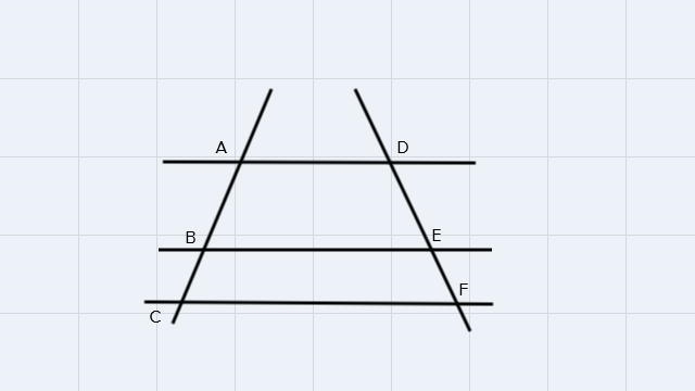 In the figure lines l, m, and n are parallel. A classmate says you can use the corollary-example-1