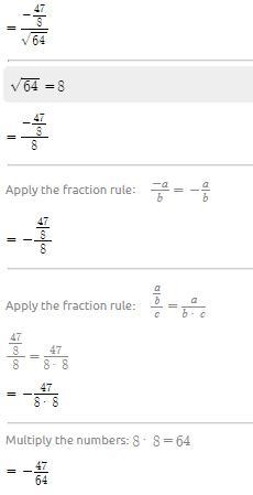 Simplifiy the expression 1/2 cubed - 6 divide √64-example-1