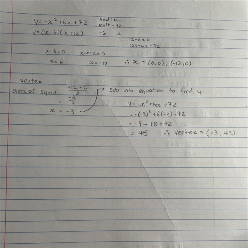 Find the roots and the vertex of the quadratic on a calculator. Round all values to-example-1