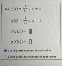 O GRAPHS AND FUNCTIONSDetermining whether two functions are inverses of each other-example-1