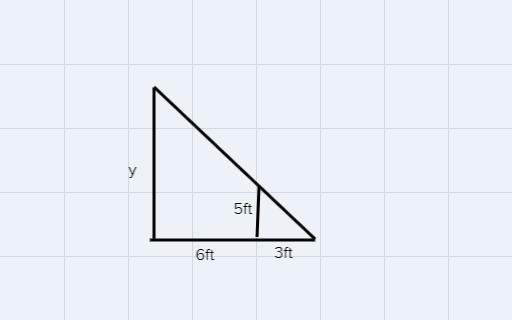 sally is 5ft tall. she stands 6ft in font of a tree and casts a shadow 3ft tall. how-example-1