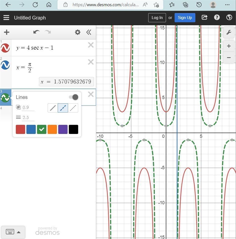 Write an equation for the function graphed above.-example-1