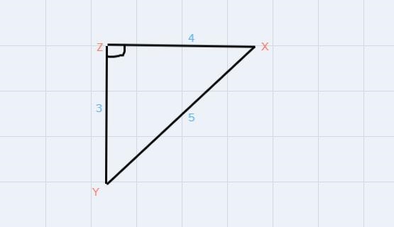 A right triangle has side lenghts 3,4, and 5 as shown below. Use these lenghts to-example-1