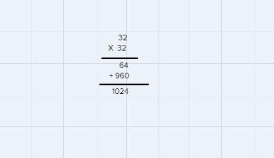 How would you multiply 32x32x32 using long multiplication,For my sister. She is having-example-1