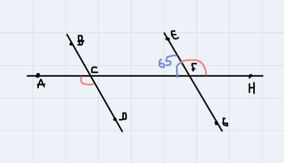 In the figure BD||EG and the measure of angleCFE=65 . What is the measure of angle-example-1