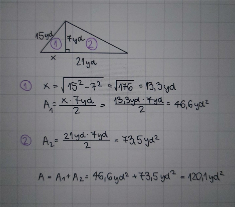 Find the area of the triangle below. Be sure to include the correct unit in your answer-example-1