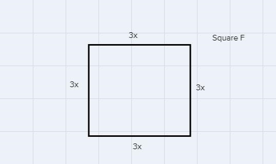 Square F has side lengths three times longer than the sides of square G. Which statement-example-2