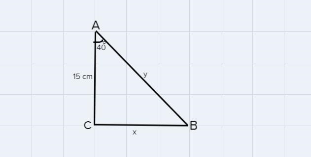 Given ABC is a right triangle with right angle C. AC = 15 centimeters and m-example-1