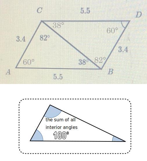 What is the value of x in the figure shown below? 5.5 3.4 82° A 5.5 38° B 20 3.4 D-example-1