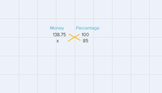 You make $138.75 per week before any deductions! Your company takes 15% of your paycheck-example-1