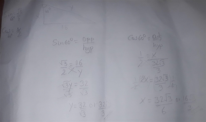 Solve for x and y . Special right triangle lesson-example-1