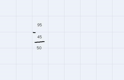 The value 45 is taken away from 95. What is the result?-example-3