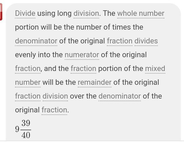 How do I explain 4 3/8 + 5 6/10 = 9 39/40 was estimated-example-1