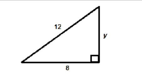 Use Pythagorean Theorem to solve for the value of y. Leave your answer in SIMPLIFIED-example-1