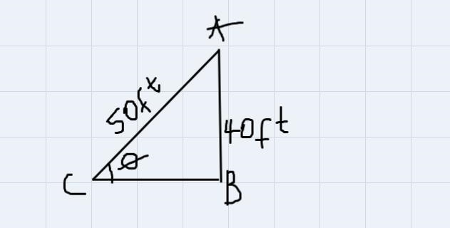 Robin is flying a kite. She ties the 50 foot kite string to the ground. If the kite-example-1