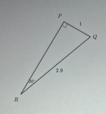 Consider right triangle APQR below.P2.9RWhich expressions represent the length of-example-1