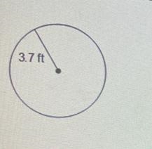 Find the area of the figure below. Use your calculator's value of Round your answer-example-1